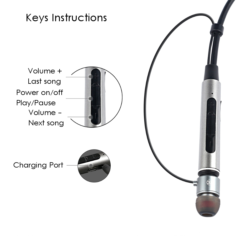 Binai B22 Magnetic Adsorption IPX4 Waterproof Necklace HiFi Bass CSR4.2 Bluetooth Earphone With Mic 53