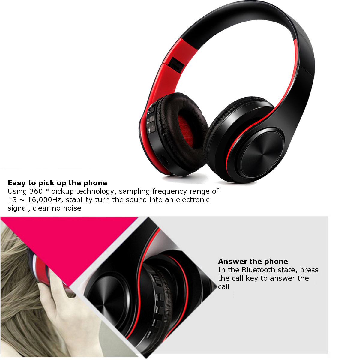 Foldable Colorfoul Bluetooth 4.0 Wireless Stereo Headphone with MIC 14