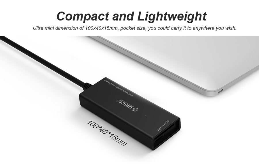 ORICO CH3SF-BK High Speed Type-C to 3 USB 3.0 Ports Hub SD TF Card Reader 9