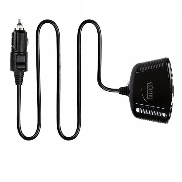TIROL T16248  Dual USB Car Charger Cigarette Lighter 1 Spliter 2 Sock for iPhone Android Digital Devce