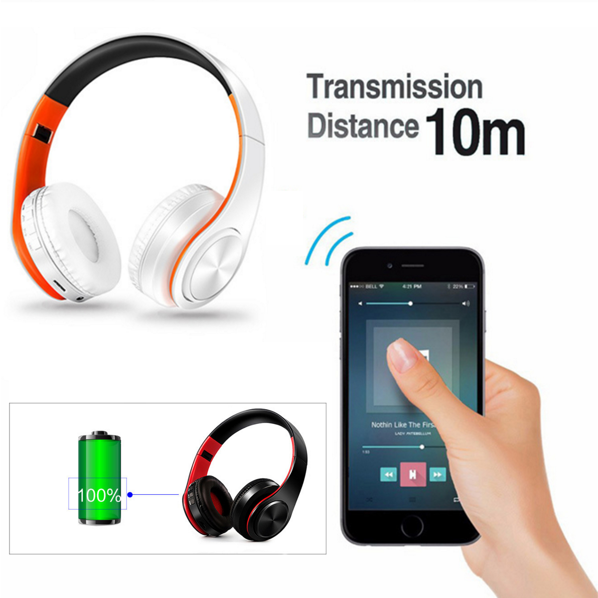 Foldable Colorfoul Bluetooth 4.0 Wireless Stereo Headphone with MIC 13