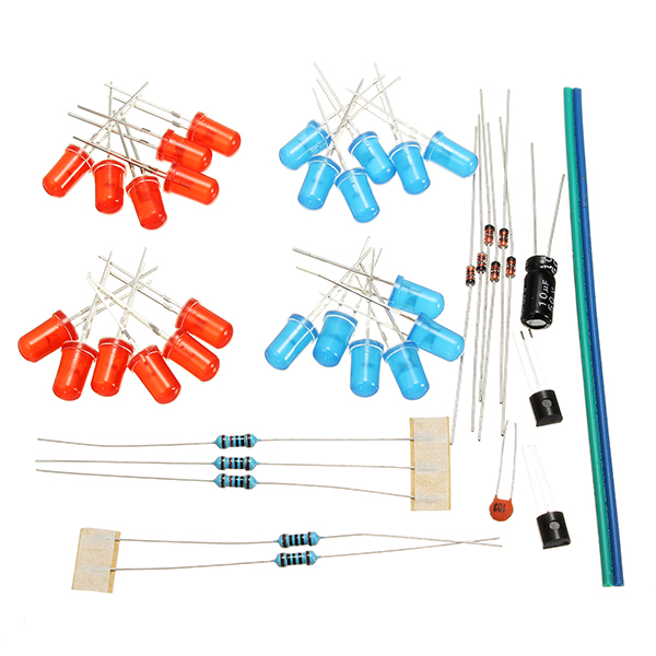 DIY Double Color Flashing Lights Kit Electronic Production NE555+CD4017 Practice Learning Kit 61