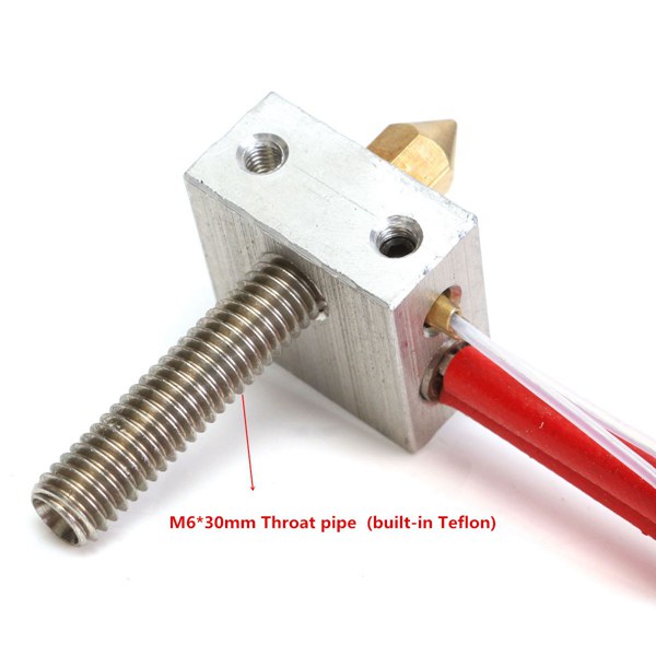 3Pcs Aluminum Heating Block Extruder Hot End For 3D Printer 1.75mm MK8 0.4mm Nozzle 10