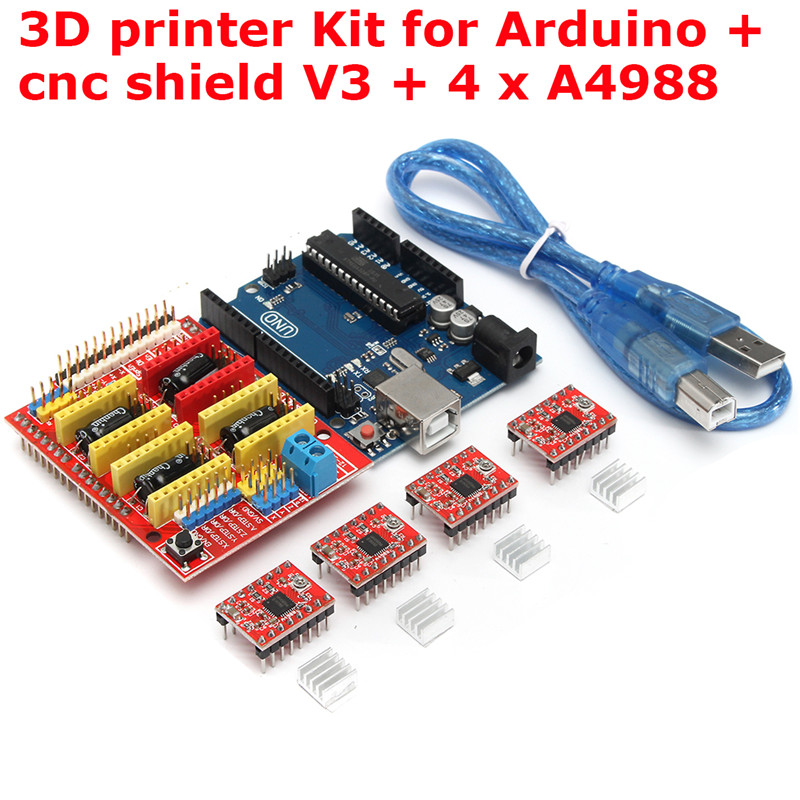 3D printer Kit for Arduino CNC Shield V3+UNO R3+A4988*4 GRBL Compatible 7
