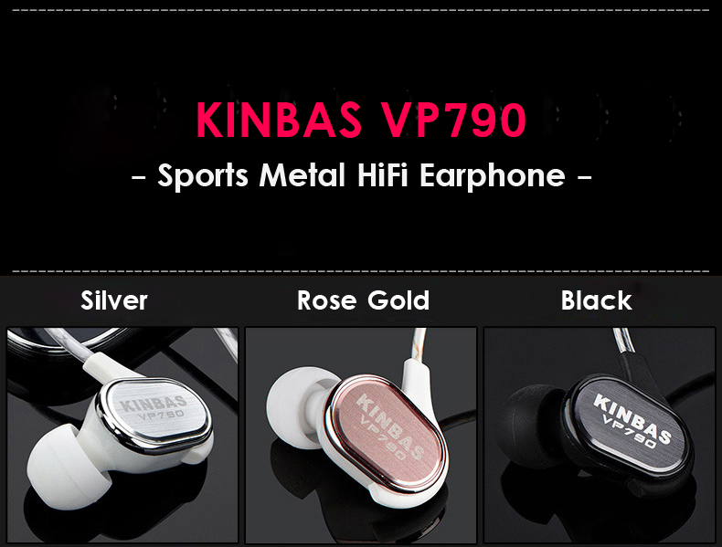 KINBAS VP790 3.5mm Wired Control HiFi Deep Bass In-Ear Metal Earphone with Builit-in Mic 5