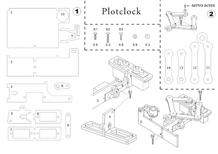 Plotclock Manipulator Drawing Robot Robotic Clock with Arduino Controller 13