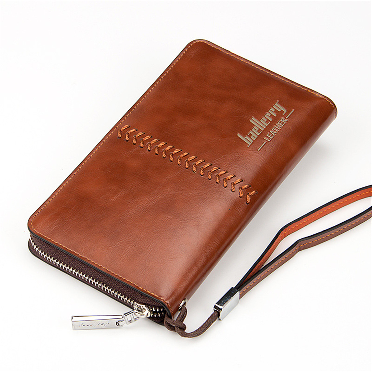 Baellerry Leather Men Zip Clutch Wallet Purse Phone Bag Credit Card Holder for under 6 inches ...