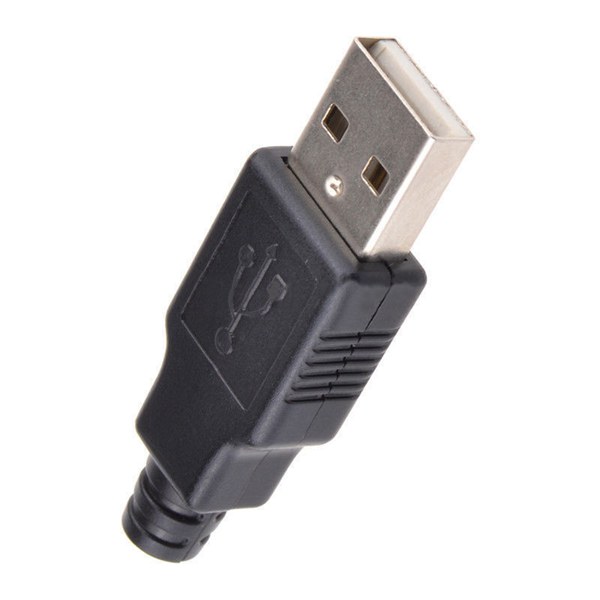 50pcs USB2.0 Type-A Plug 4-pin Male Adapter Connector Jack With Black Plastic Cover 6