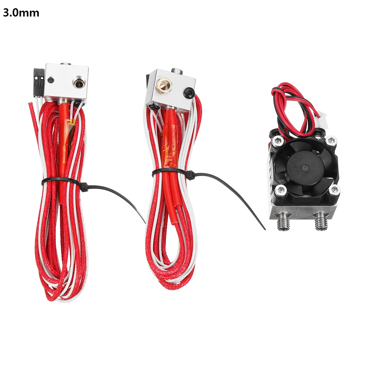 1.75mm/3.0mm Fialment 0.4mm Nozzle Upgraded Dual Head Extruder Kit for 3D Printer 16