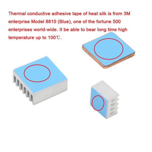 Aluminum Heat Sink Copper Heat Sink For Raspberry Pi 3 Model B / Pi 2 / B+ 7
