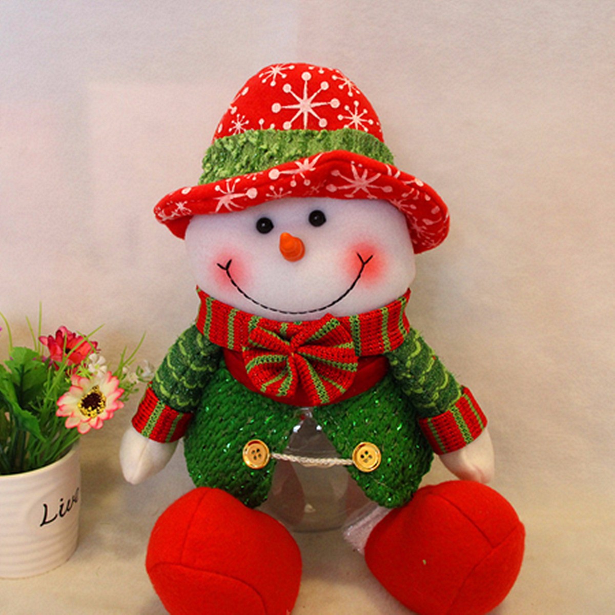 Lovely Snowman Santa Claus Candy Round Jar Bottle Christmas Kid Toy Doll Gift Decor - Photo: 5