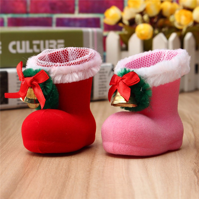 Xmas Santa Boot Shoes Stocking Christmas Tree Decoration Hanging Candy Gift - Photo: 1
