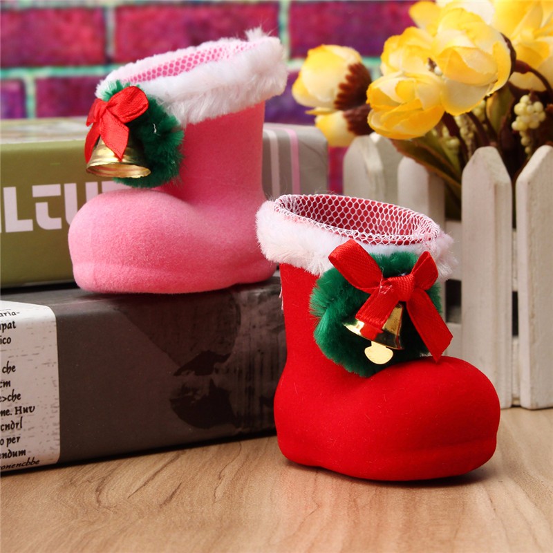 Xmas Santa Boot Shoes Stocking Christmas Tree Decoration Hanging Candy Gift - Photo: 4