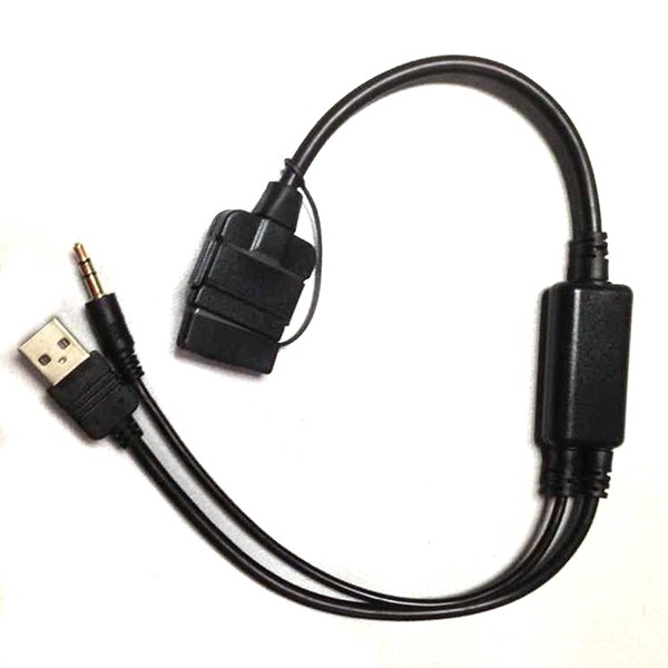 30Cm Car USB+AUX Audio Charging Cable for Ihone BMW E82 E87 E88 E90 E91