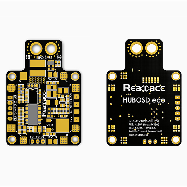 Realacc HUBOSD ECO X Type w/STOSD8 Current Sensor 5V 12V Dual BEC PDB with XT60 Plug