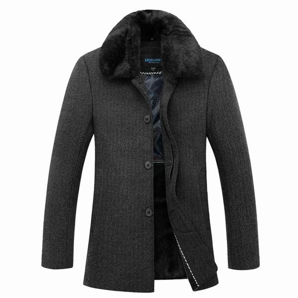 Winter Wool Detachable Fur Collar Duffle Parkas
