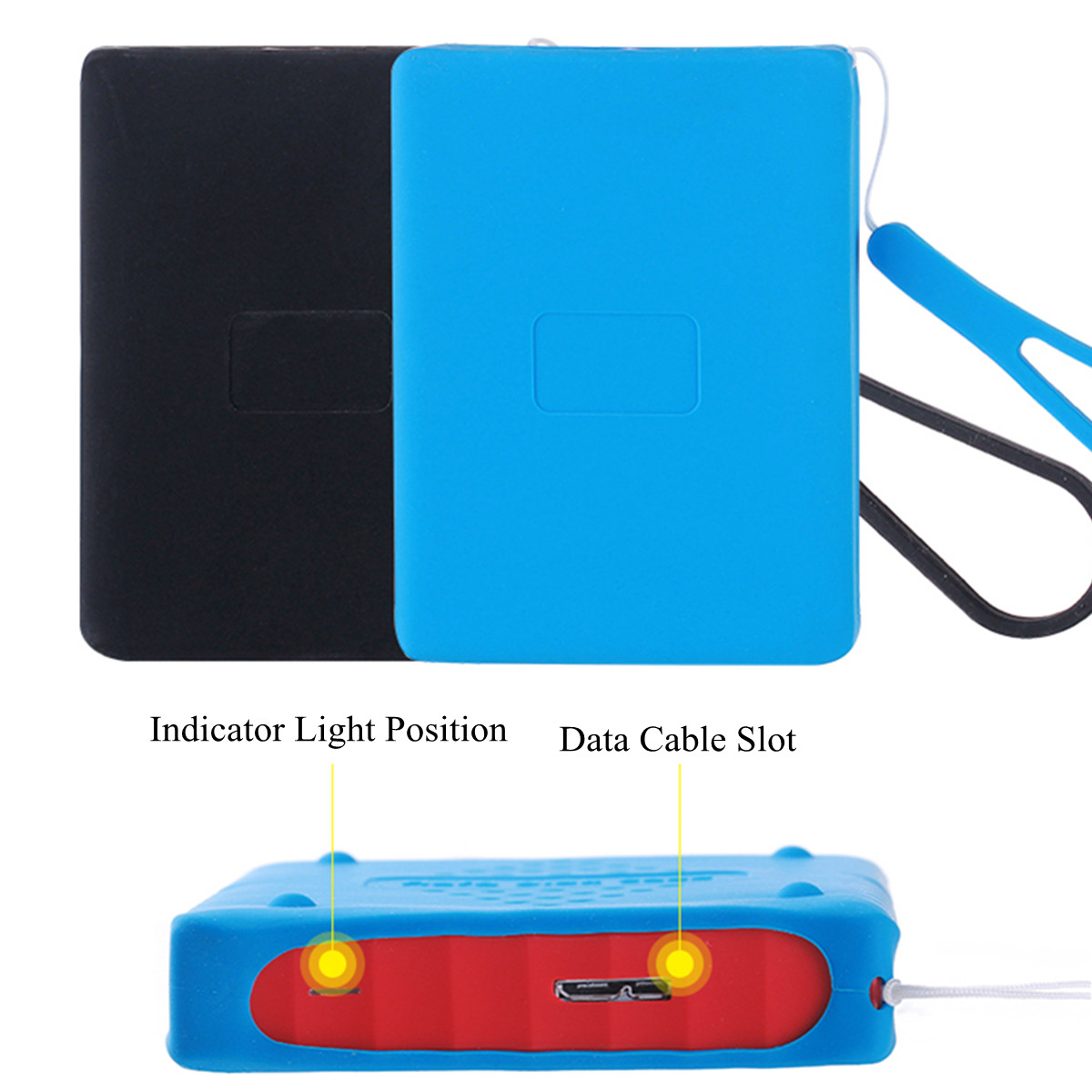 1T 2T Hard Drive Silicone Protect Case With Hanging Rope Hard Drive Enclosure 9