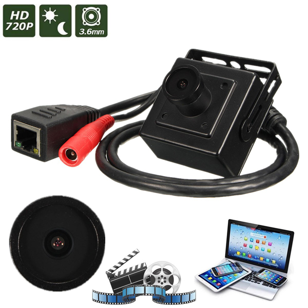 HD 720P 3.6mm Wired Mini CCTV IP Network Digital Video Camera CMOS Safty Hidden 12