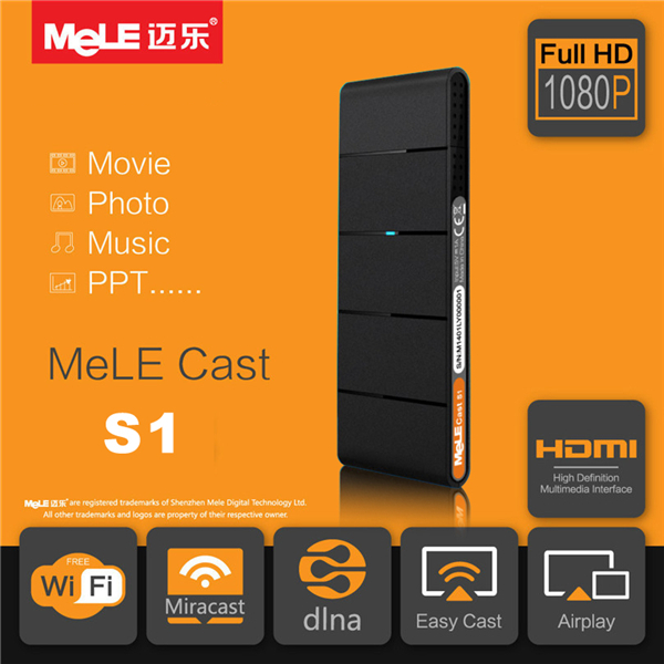 MeLE S1 WiFi HDMI Dongle AirPlay EZCast Miracast Mirror DLNA Wireless Display Player