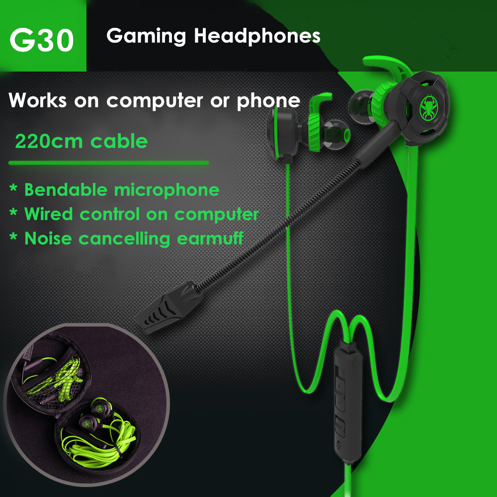 PLEXTONE G30 Gaming Earphone Noise Cancelling Wired Control Headphone with Mic for Phone Computer 7
