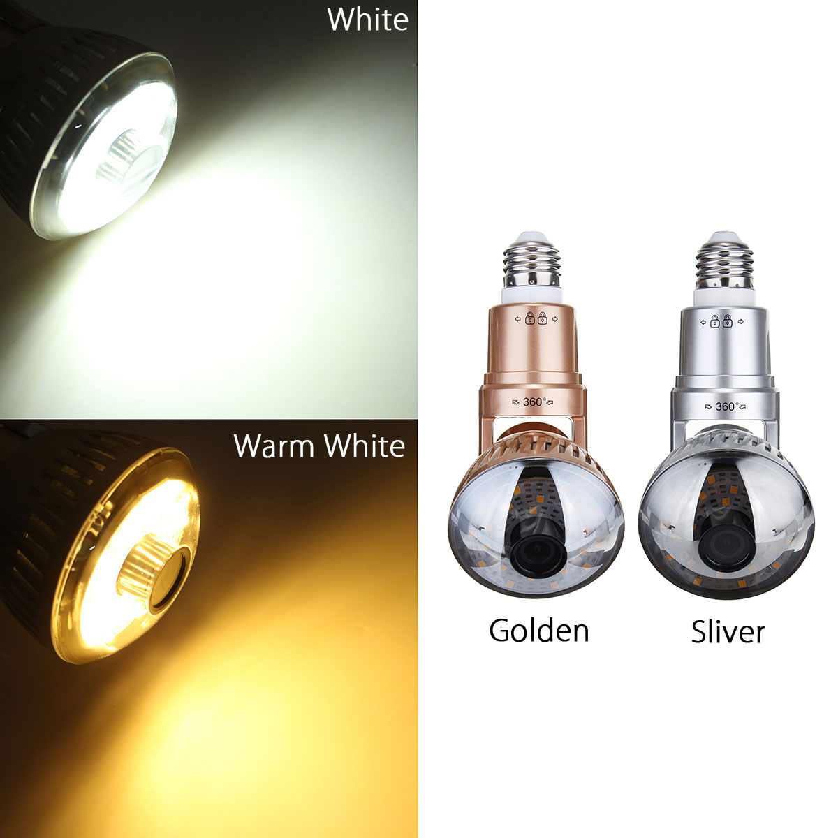 3.6mm Wireless Mirror Bulb Security Camera DVR WIFI LED Light IP Camera Motion Detection 56