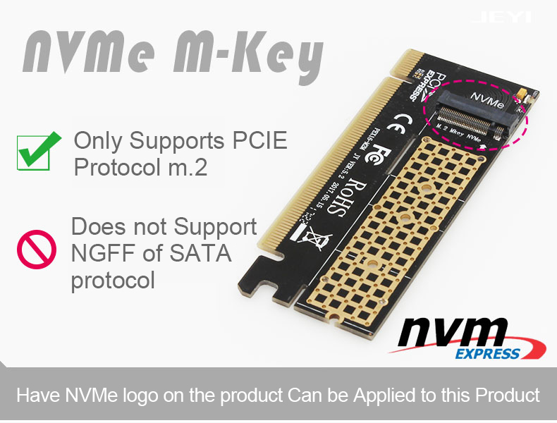 JEYI NVME M.2 PCI-E X16 2280 Expansion Card Gold Bar Aluminum Sheet Thermal Conductivity 29