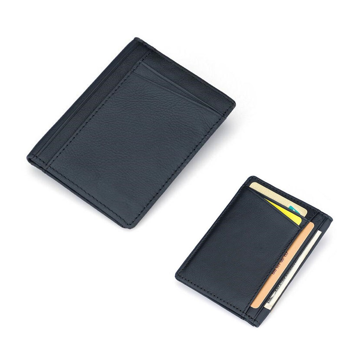 Men PU Leather Slim Thin Credit Card Holder Mini Money Wallet ID Case Wallet 11