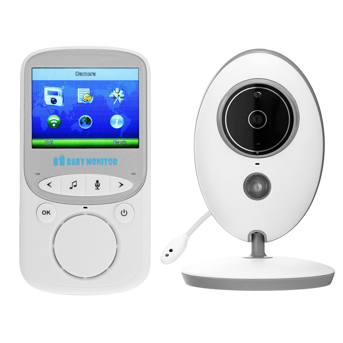 Wireless Baby Monitors 2.4GHz Color LCD Audio Talk Night Vision Video Temperature Music Player 22