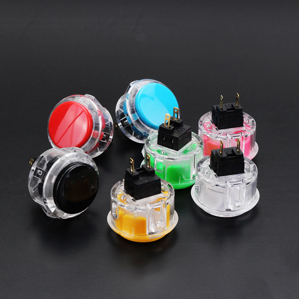 Transparent 30MM Card Button Crystal Small Circular Arcade Game Push Button Switch 22