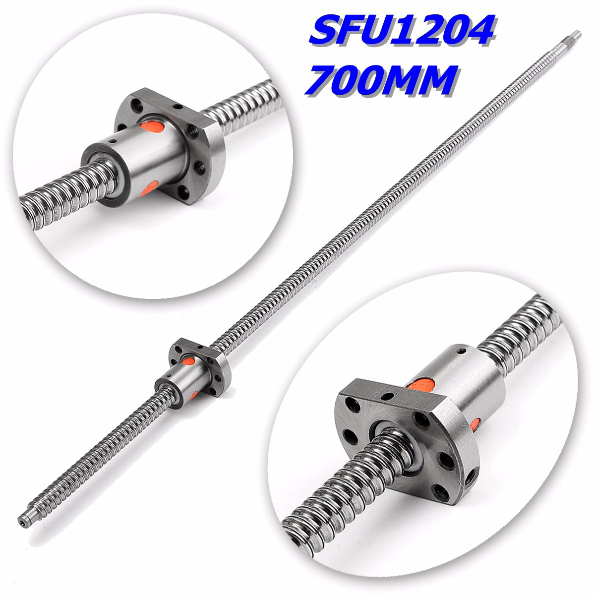 SFU1204 L700mm rolled ball screw C7 with 1204 for BK/BF10 end machined CNC parts 