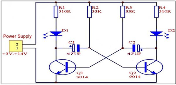 DC 3-14V DIY Simple LED Red Flashlight Circuit Kits DIY Multiharmonic Oscillating Electronic Circuit Sets PCB Board + Electronic Components + Instruct 11