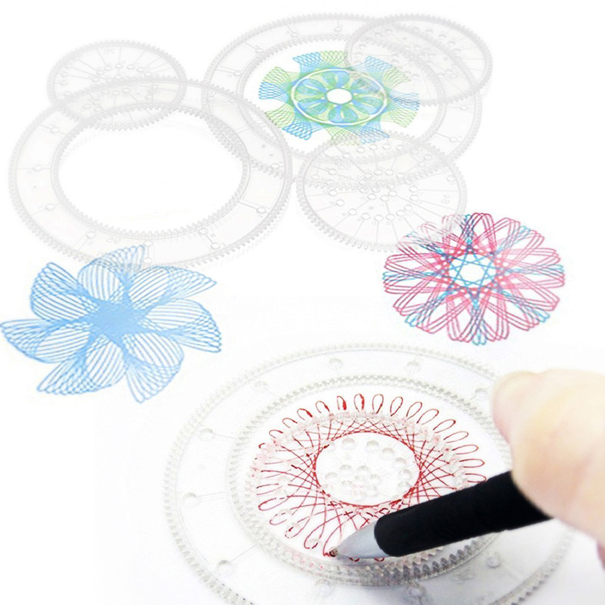 Original Spirograph Design Set Geometric Drawing Ruler Kids Spiral Art Craft Creation Education Toy 115