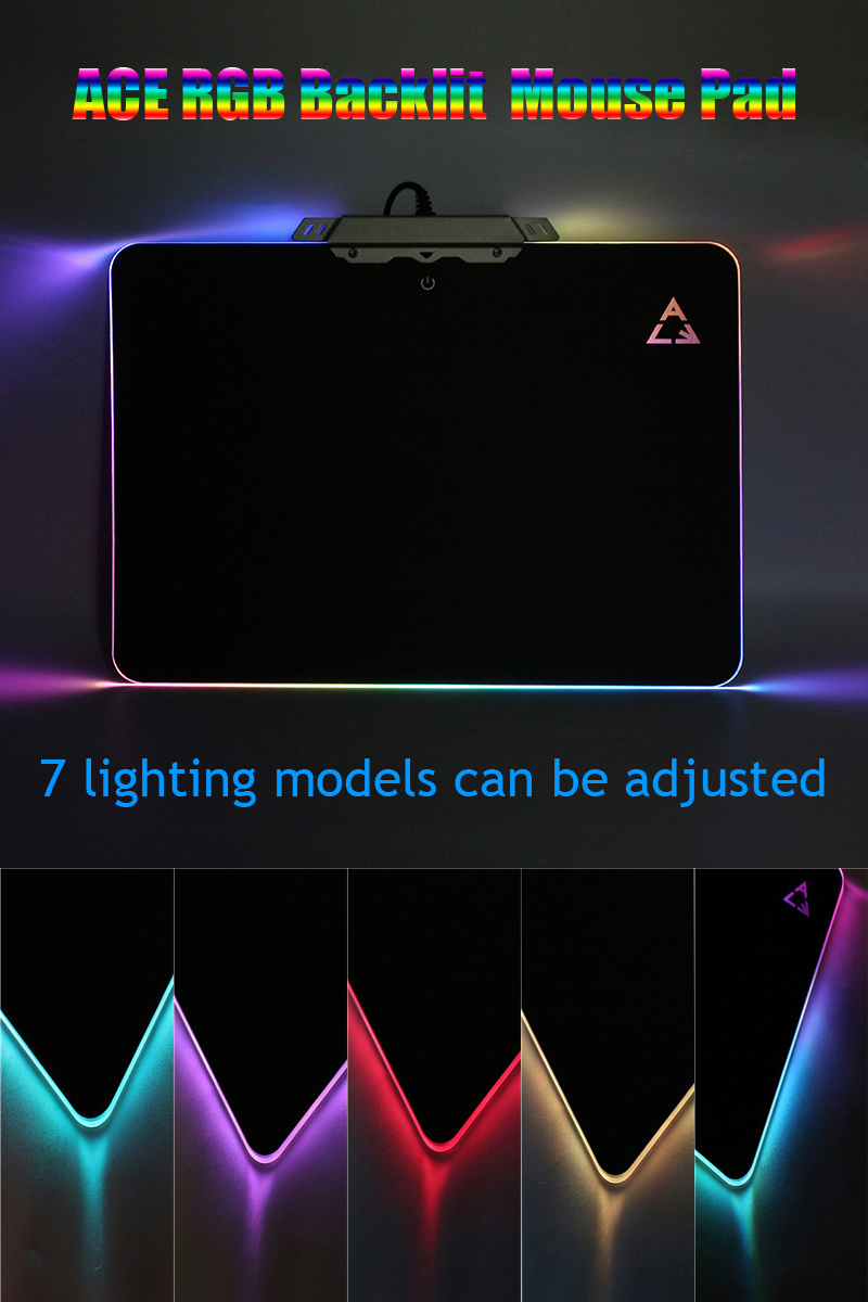 ACE RGB Backlit LED Mats Hard Mouse Pad for Gaming 9