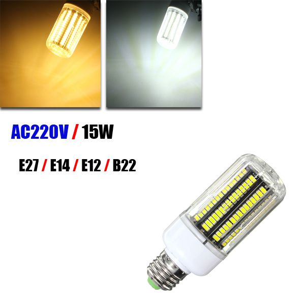 
E27 E14 E12 B22 15W LED FireCover Corn Bulb AC220V and 2.4A Micro USB Cable 