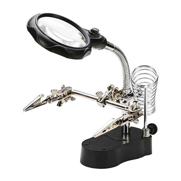 Universal Soldering Holder Stand For Welding Reading With Magnifier LED