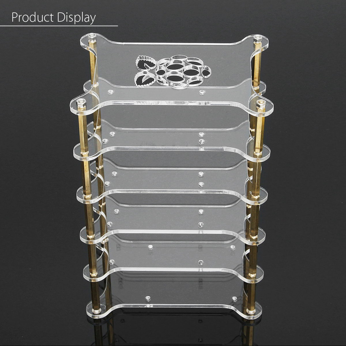 Clear Acrylic 5 Layer Cluster Case Shelf Stack For Raspberry Pi 3/2 B and B+ 17