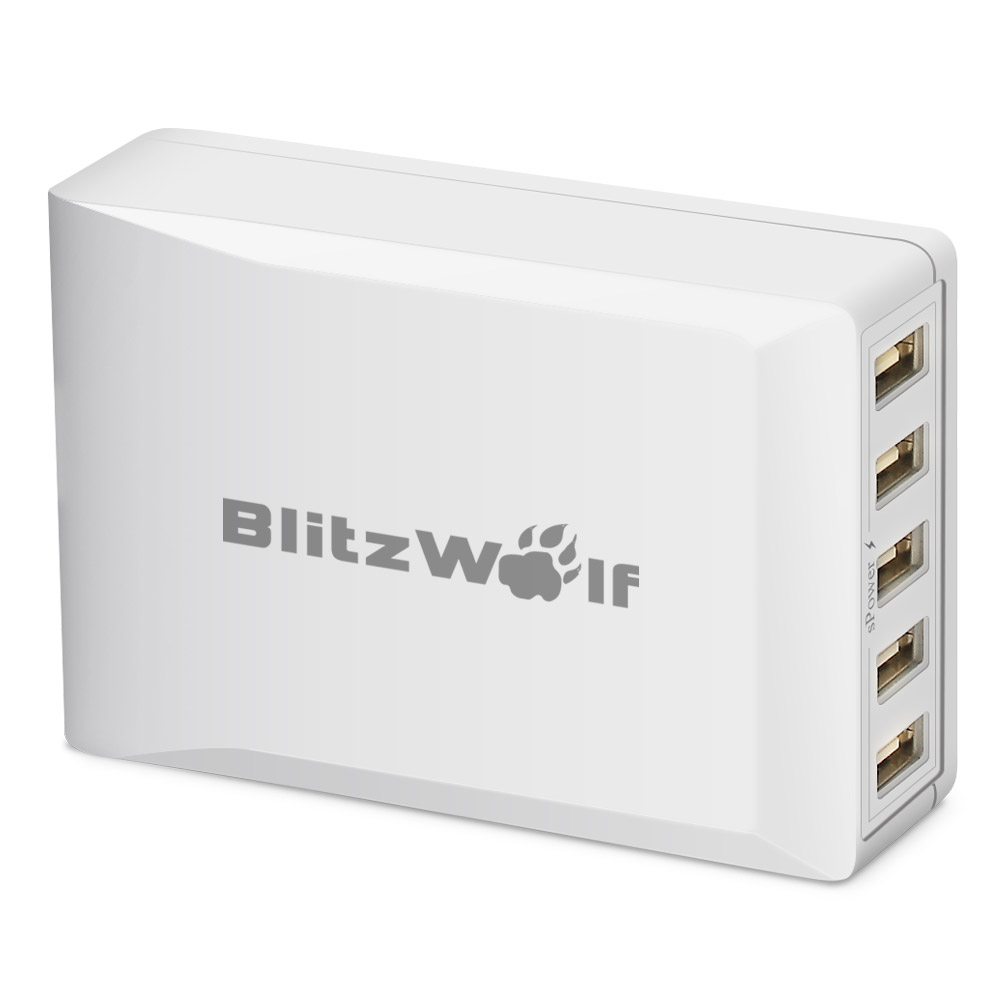 BlitzWolf 5-Ports Smart Desktop USB Charger With Power3S Tech