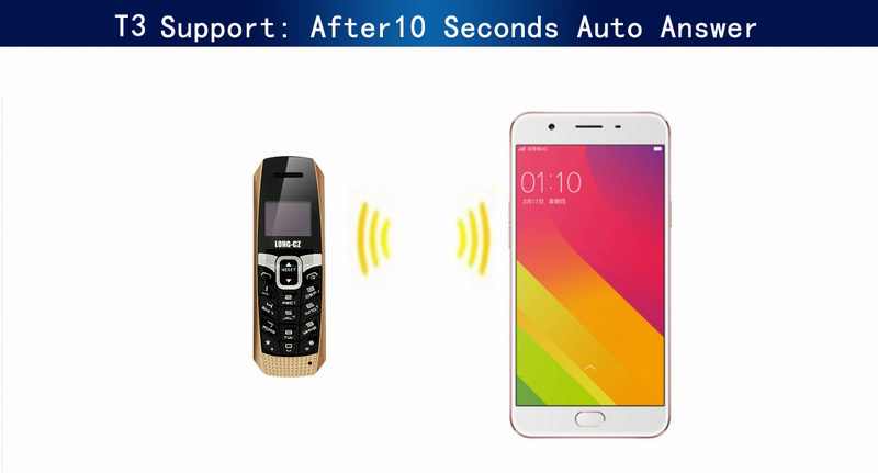 LONG-CZ T3 0.66-inch 500mAh 70mm Высокий самый маленький Smart BT Dialer BT музыка мини-телефон с телефоном