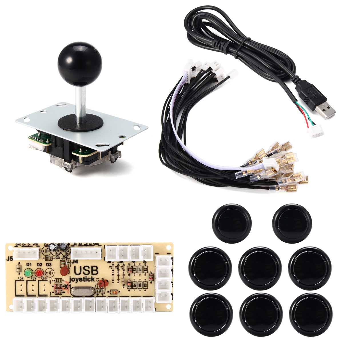 Joystick Push Button Game Controller DIY Kit for Arcade Fighting Video Game PC 11