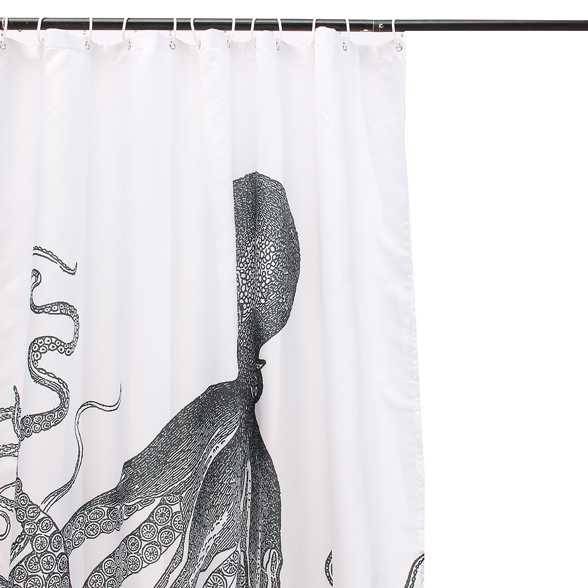 150x180cm Waterproof Halloween Octopus Polyester Shower Curtain Bathroom Decor with 12 Hooks
