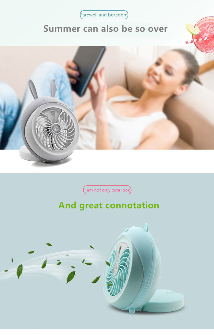 Honana DX-F1 Portable Mini USB Misting Fan Water Spray Fan Rechargeable Personal Cooling Mist Humidifier Fan 67