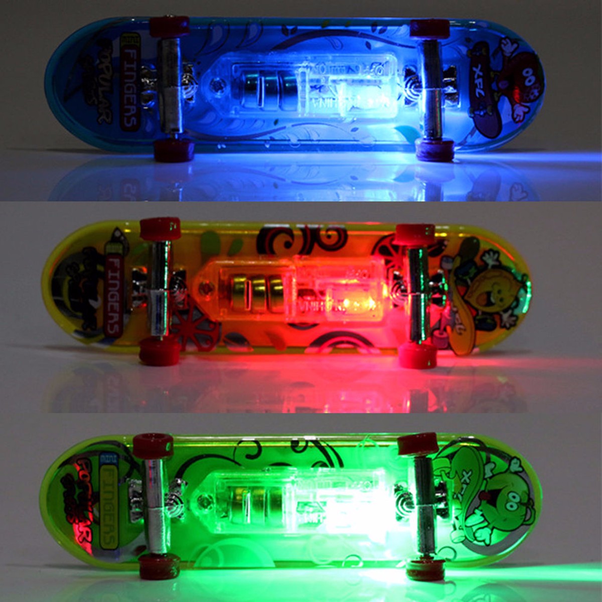 Plastic Mini LED Skateboard Toys Finger Board Plus Accessories Boy Children Gift - Photo: 4