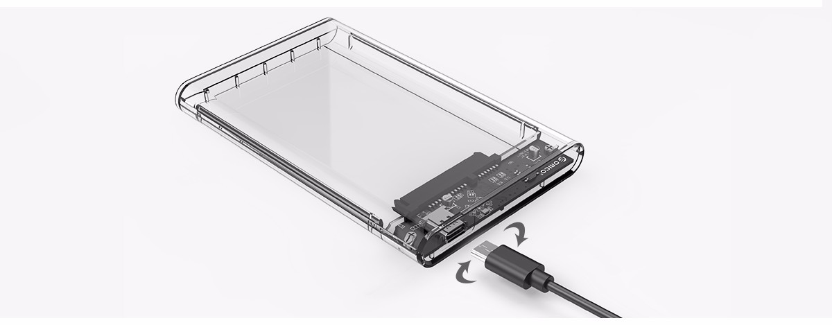 ORICO 2.5 inch Type-C to SATA3 Transparent Hard Drive Enclosure External SSD HDD Case Support UASP 6