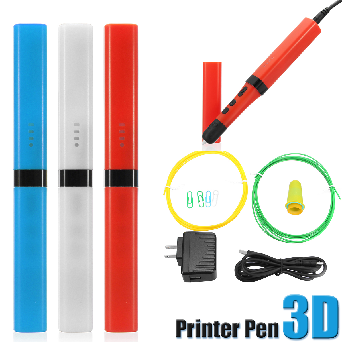 Red/White/Blue 5V/2A 1.75mm 0.7mm Nozzle Low Temperature 3D Printing Pen For Children 25