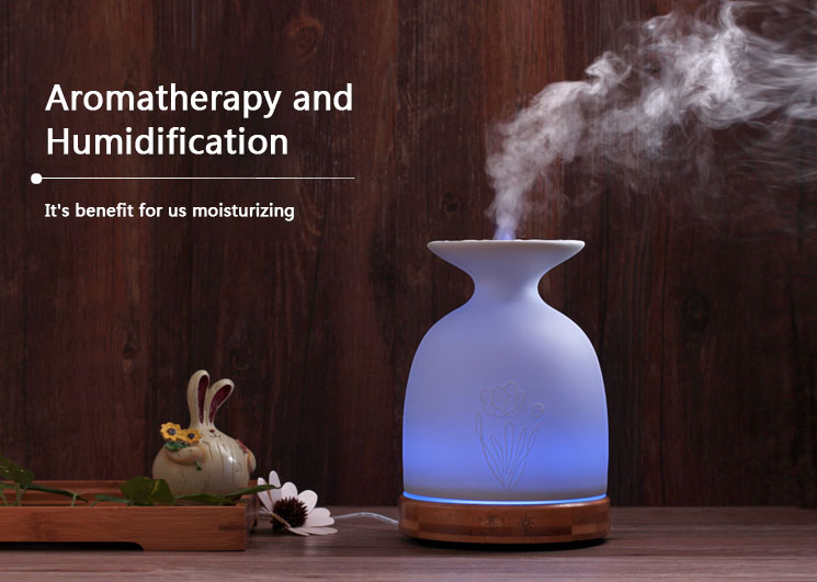 200ml Essential Oil Diffuser Aromatherapy Diffuser Ultrasonic Humidifier 7 LED Color Moon Light 7