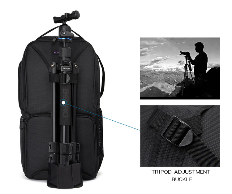 HUWANG 7495 Multi-functional Waterproof Large Capacity Triangular DSLR Camera Bag Case Backpack 10