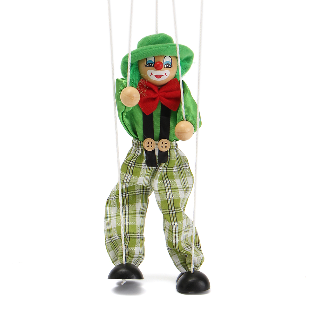 Pull String Puppet Clown Wooden Marionette Doll Vintage Child Kid Gift Christmas - Photo: 9