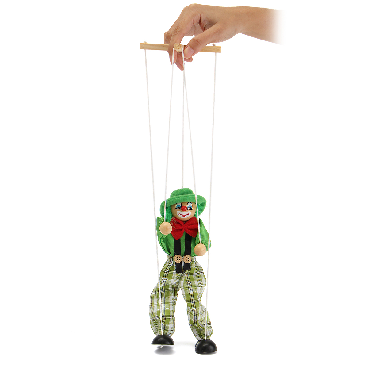 Pull String Puppet Clown Wooden Marionette Doll Vintage Child Kid Gift Christmas - Photo: 10