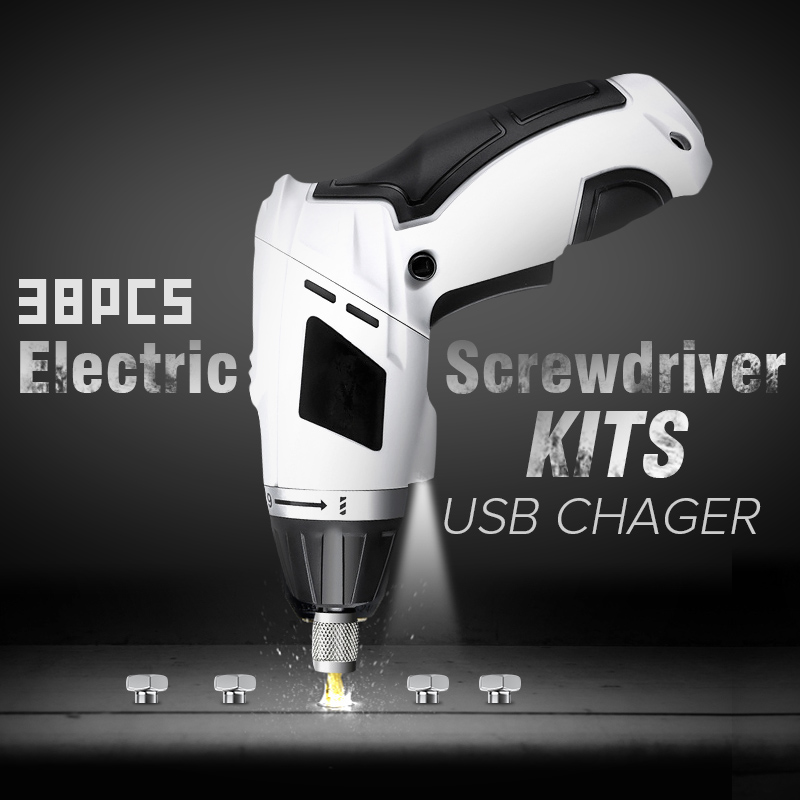 LIUMY 3.6 V 1300mAh USB Electric Screwdriver Cordless Power Screw Driver Tool With Screw Bits 15