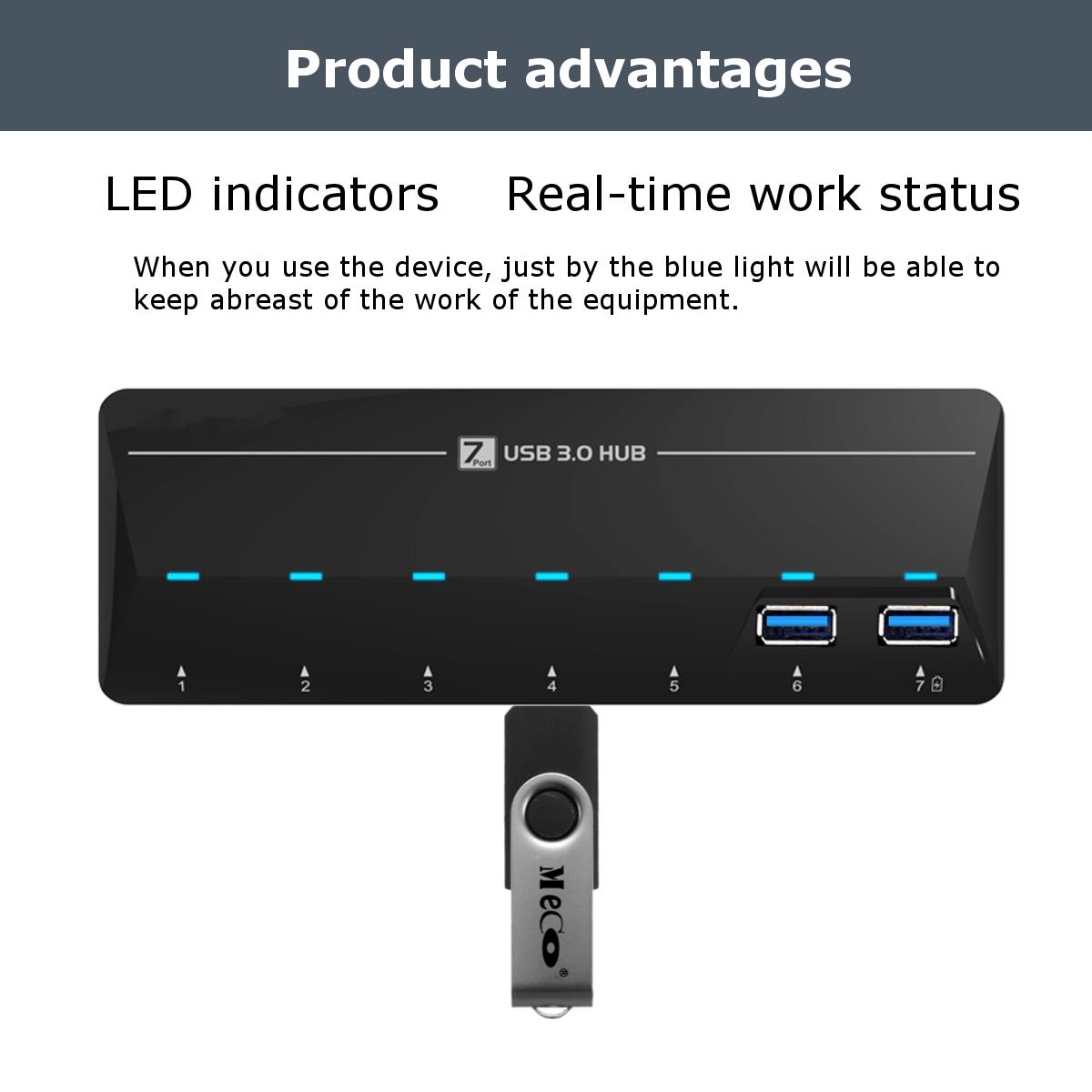 High Speed USB 3.0 7 Ports Hub with 1.5A Quick Charge Port 44